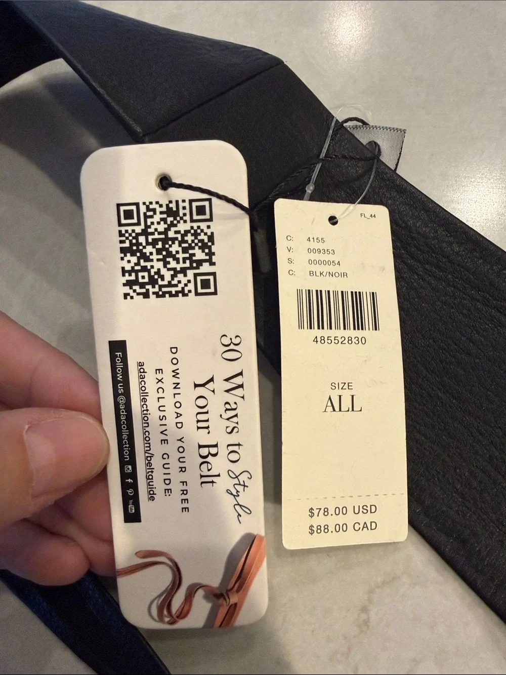 NWT ADA WRAP BELT
